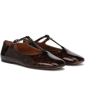 Franco Sarto Women's Marylee Mary Jane Flat Tortoise Patent Leather Size 7.5 NIB